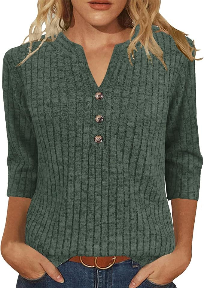 Damen Strickpullover Rippenmuster mit Knopfverschluss Anthrazit