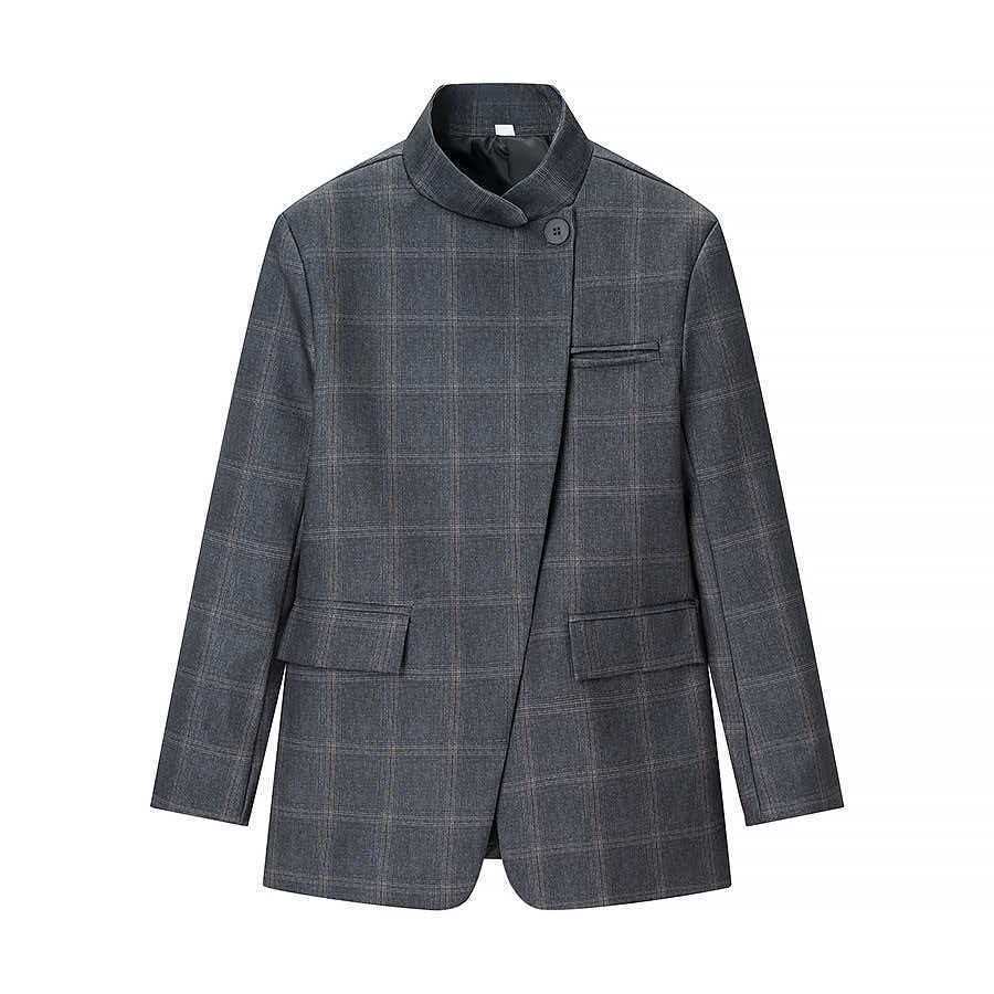 Damen Karojacke Asymmetrisch Eveloria - Eveloria