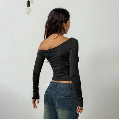 Damen Asymmetrisches Raffinierte Trägerdetails Elegantes Design
