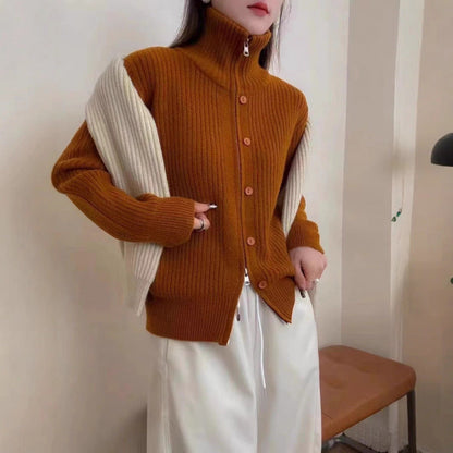 Damen Rippstrickpullover Elegantes Design Eveloria