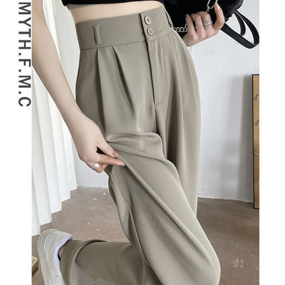 Damen Klassische Taillenhose Elegant Faltenwurf Schwarz - Eveloria