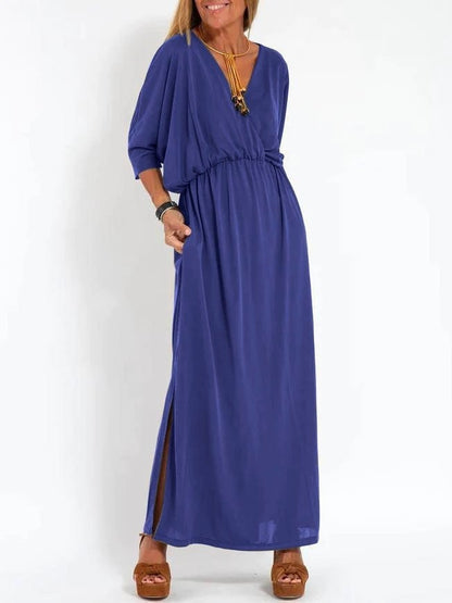 Eveloria Damen Maxikleid mit Seitenschlitz und Flexibler Taille