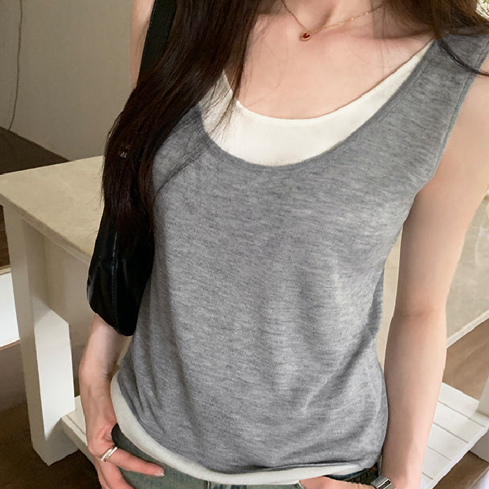 Damen Langarmshirt Eveloria Elegantes Layering Effekt