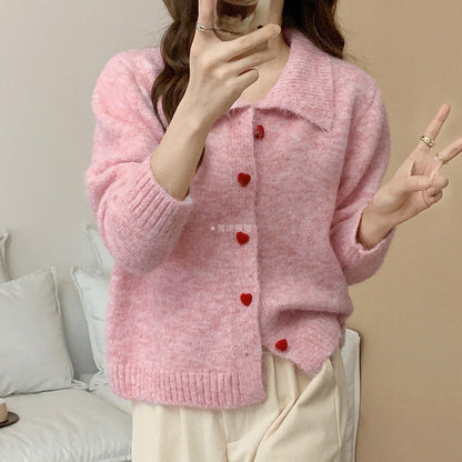 Damen Strickcardigan mit Herzen Elegant