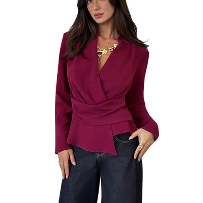 Damen Wickeloberteil Asymmetrischer Saum Eveloria
