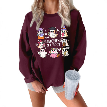 Damen Sweatshirt Halloween-Motiv Lässiger Schnitt Eveloria