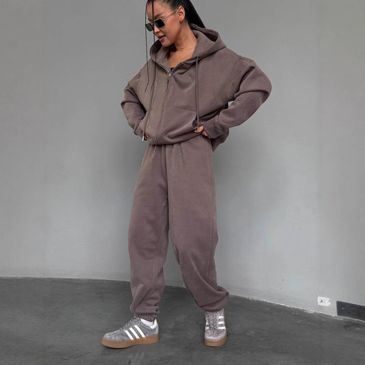 Damen Hoodie-Jumpsuit Lässig Reißverschluss Schwarz Eveloria - Eveloria
