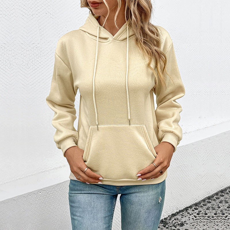 Damen Kapuzenpullover mit Tasche und Kordelzug