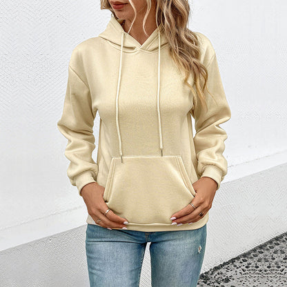 Damen Kapuzenpullover mit Tasche und Kordelzug