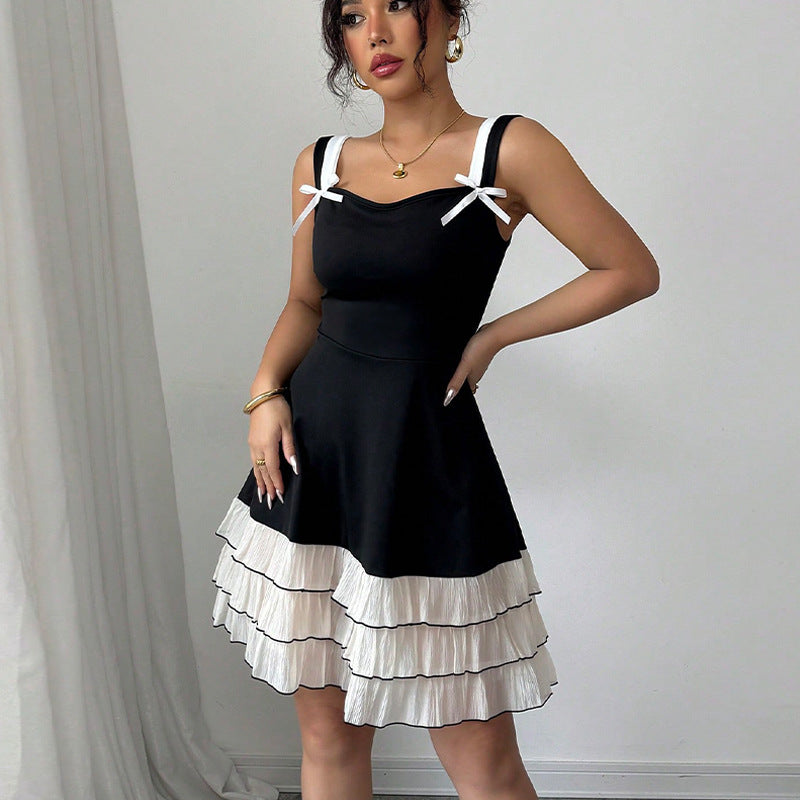 Damen Sommerkleid Rüschen Dekorative Träger Eveloria - Eveloria