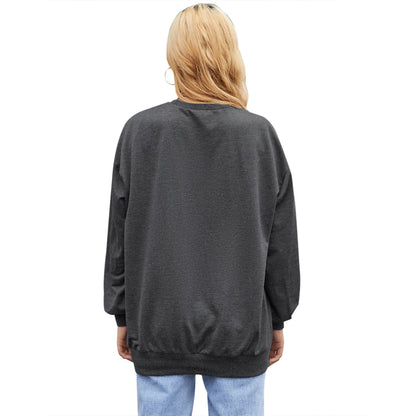 Damen Sweatshirt Rundhalsausschnitt mit Schriftzug Eveloria