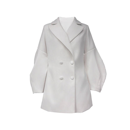 Damen Blazer-Kleid Doppelreihig Voluminöse Ärmel Eveloria