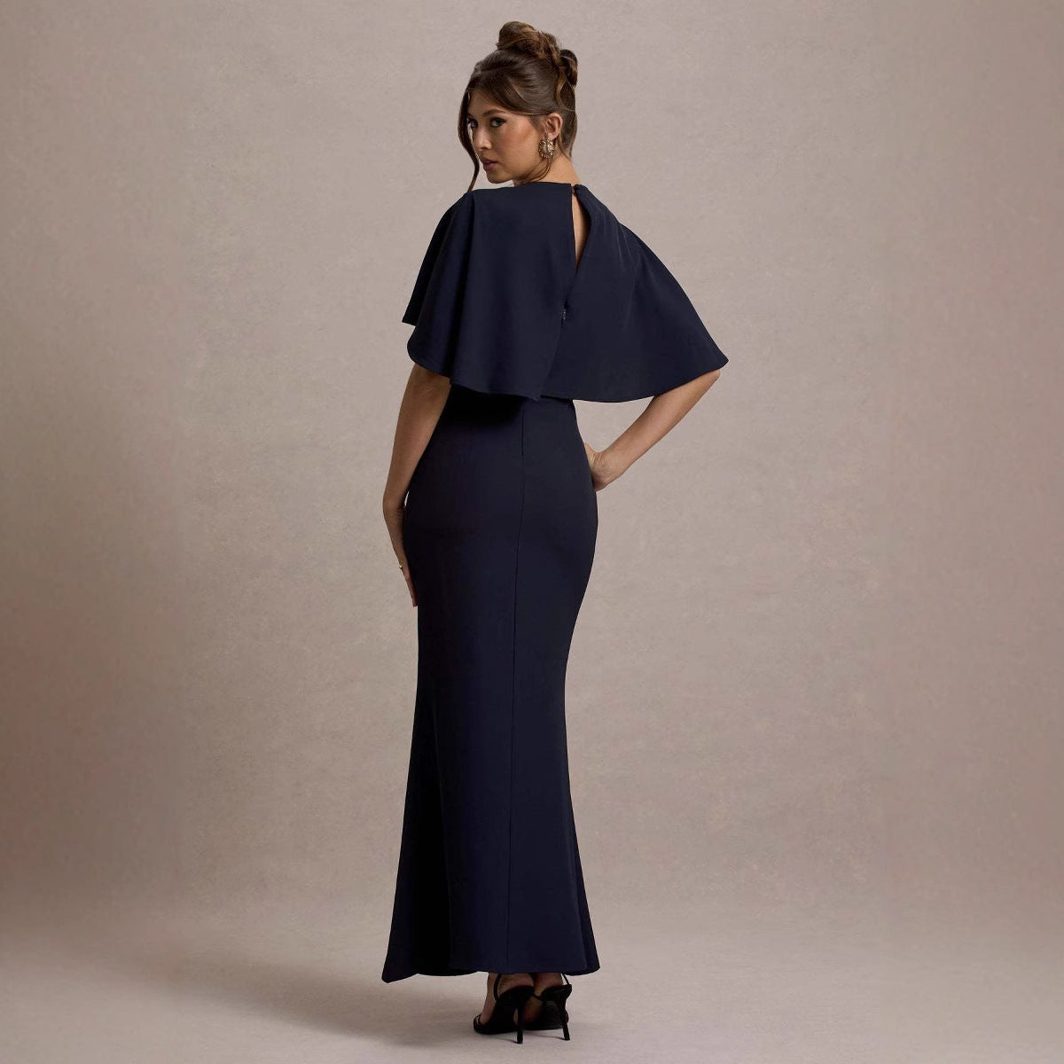 Damen Abendkleid Fließender Schnitt Kappenärmel Eveloria