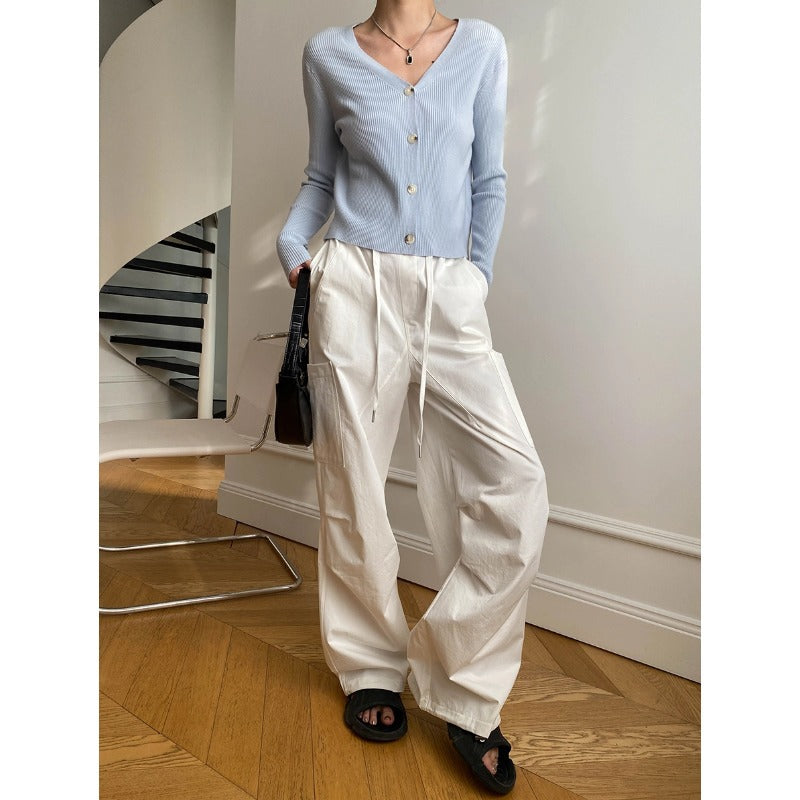 Damen Cardigan Rippenstrick Weich Pastell