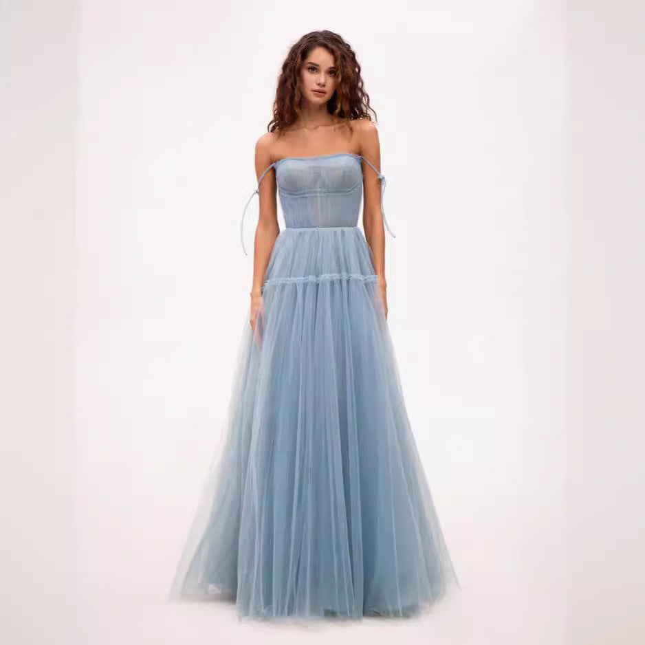 Eveloria Damen Abendkleid Tüll Elegant Schwarz - Eveloria