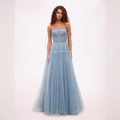 Eveloria Damen Abendkleid Tüll Elegant Schwarz - Eveloria