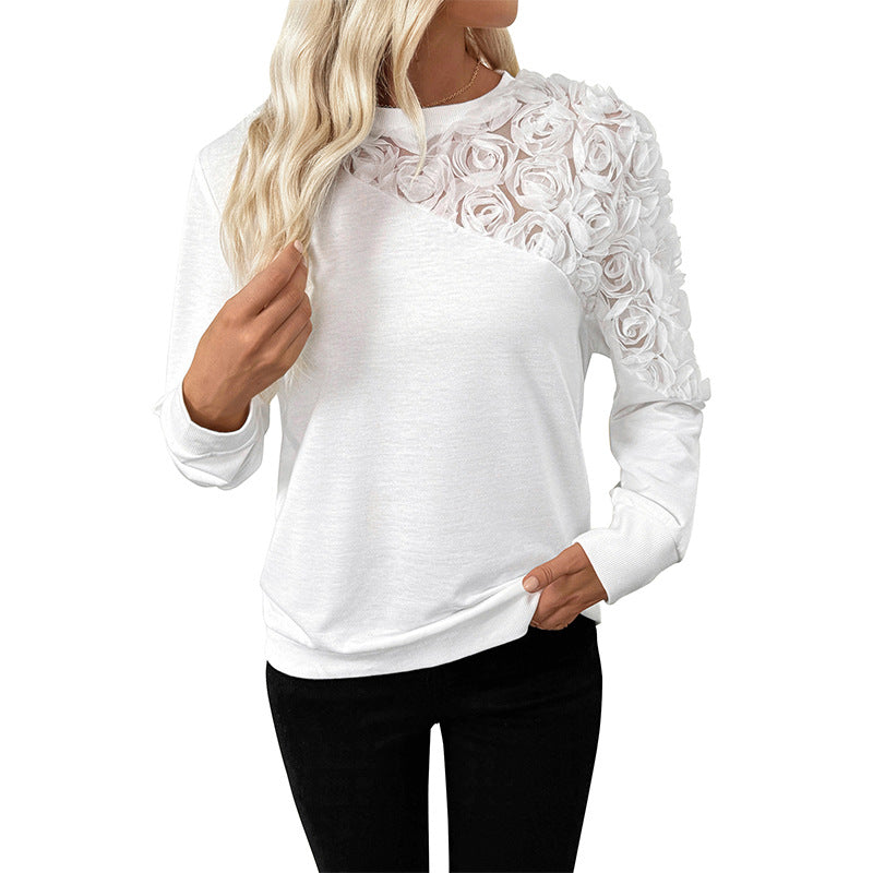 Damen Sweatshirt Blumenmuster Eveloria