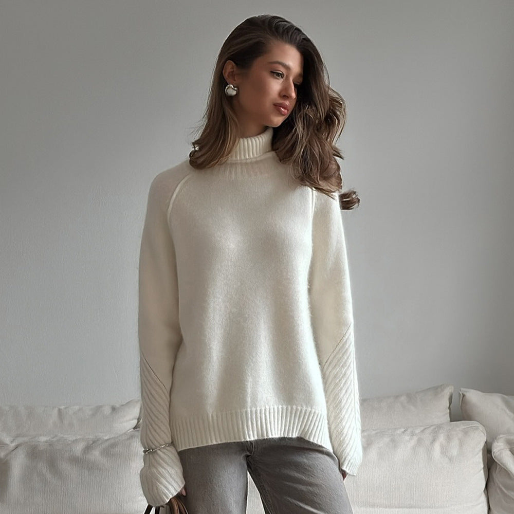Damen Fleece-Pullover Weich Kuschelig Grau Eveloria