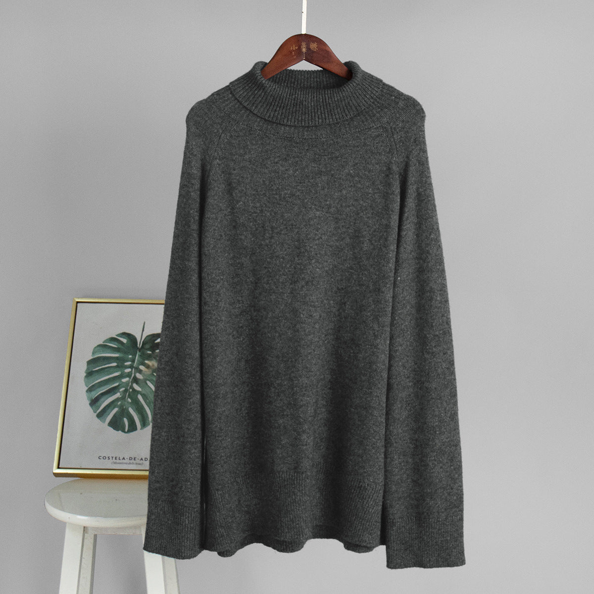 Damen Rollkragenpullover Feines Strickmaterial Beige