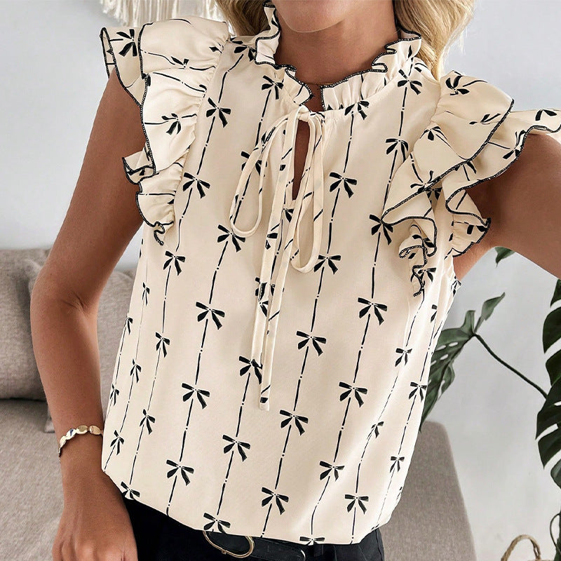 Damen Bluse Rüschendetails Floralmuster Eveloria