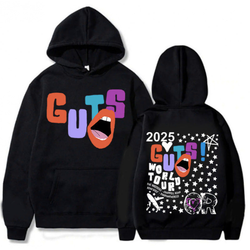 Damen Kapuzenpullover mit Grafikdruck und Tour-Print Eveloria