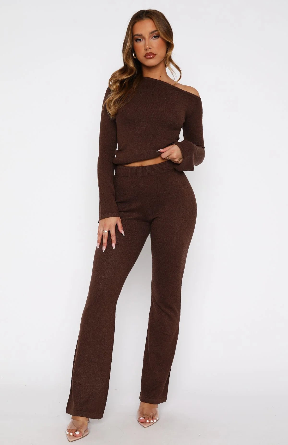 Damen Lounge-Set Asymmetrisch Weite Beine Eveloria