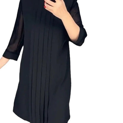 Damen Maxikleid Elegantes Faltenwurf Durchsichtige Ärmel Eveloria