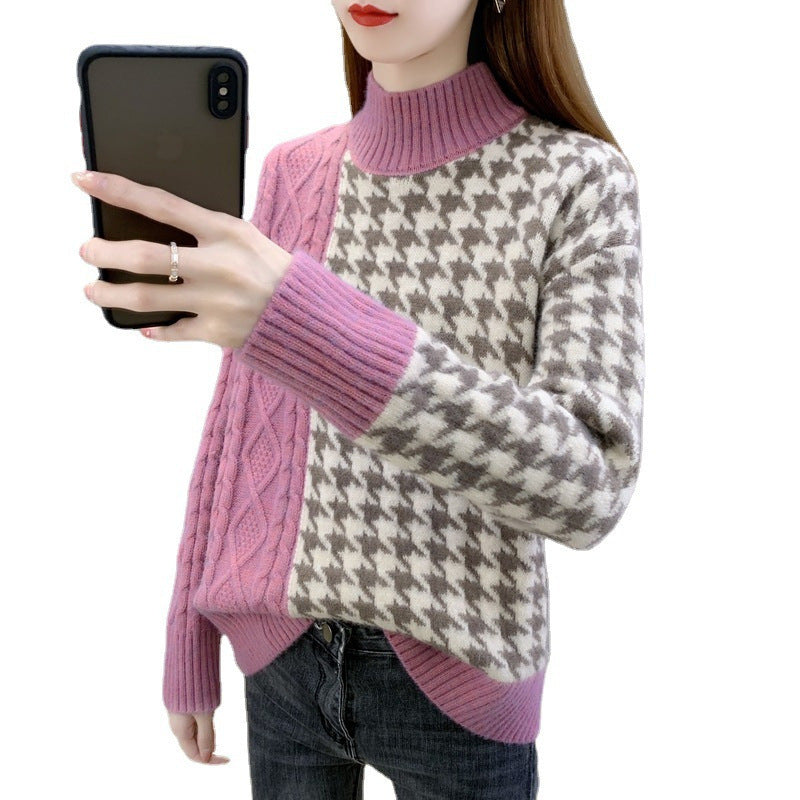 Damen Strickpullover Strukturiertes Zopfmuster Elegante Akzente