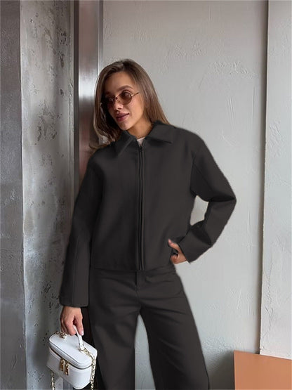 Damen Blouson Moderner Schnitt Elegant Polyester Eveloria
