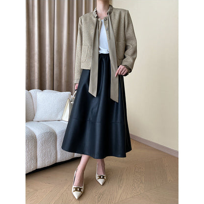 Damen Jacke Dekorativer Kragen Druckknopf Eveloria