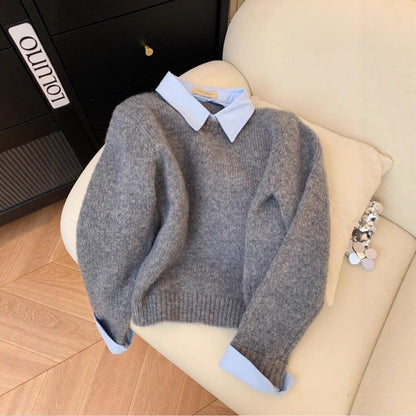 Damen Pullover Hemdkragen Kombi Eveloria - Eveloria
