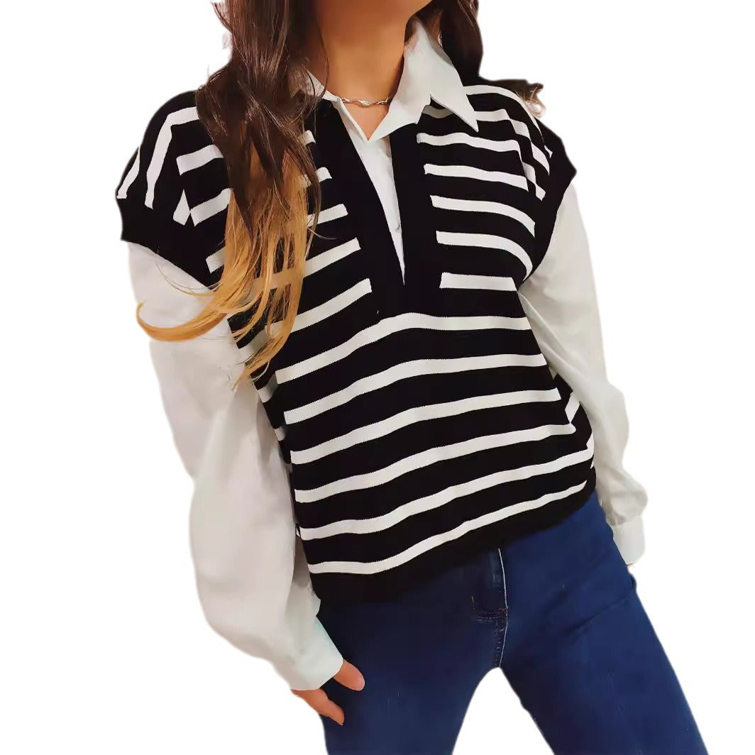 Damen Strickpullover Moderner Schnitt Puffärmel Elegantes Design