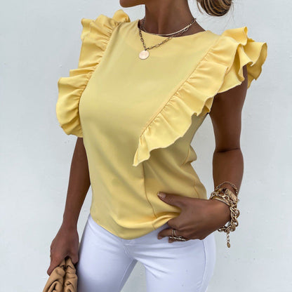 Damen Bluse Rüschenärmel Elegantes Design Eveloria