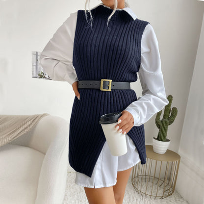 Damen Strickkleid Tailliert Modern Eveloria