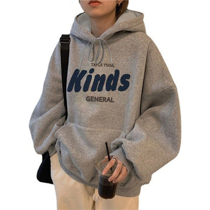 Damen Kapuzenpullover Lässiger Schnitt Moderner Schriftzug Eveloria