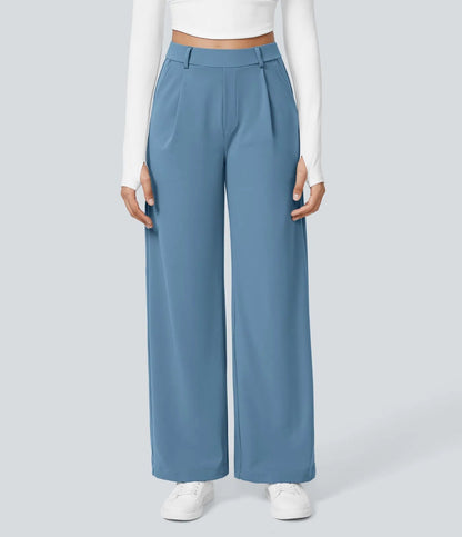 Damen Palazzo-Hose Weit Geschnitten Falten Elegant Eveloria