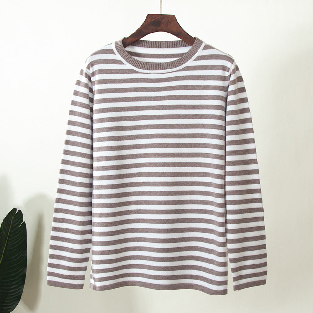 Damen Langarmshirt Geringeltes Muster Eveloria
