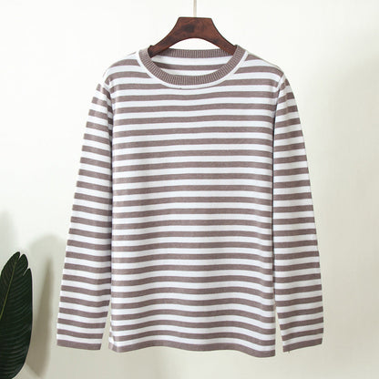 Damen Langarmshirt Geringeltes Muster Eveloria