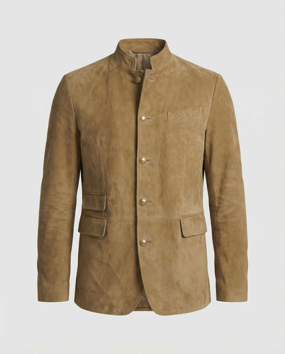 Herren Wildlederjacke Modern Leder Braun