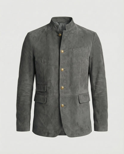 Herren Wildlederjacke Modern Leder Braun