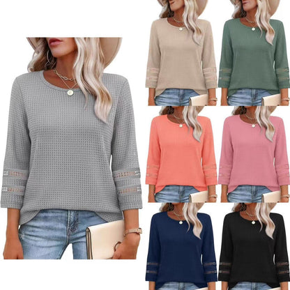 Damen Longsleeve-Oberteil Spitzen-Details Eveloria - Eveloria