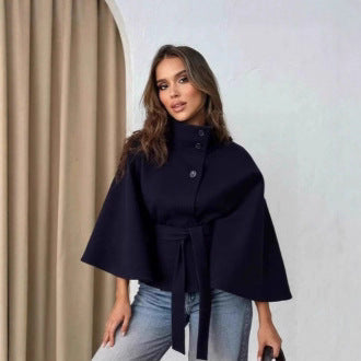Damen Cape-Jacke mit Gürtel Elegantes Design