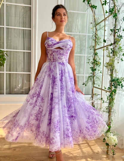 Damen Abendkleid Florales Design Eleganter Schnitt Eveloria