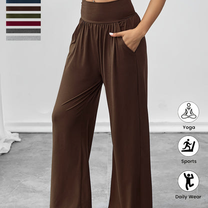 Damen Freizeithose Elastischer Bund Seitentaschen Bequem