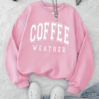 Damen Sweatshirt Coffee Weather Aufdruck Eveloria