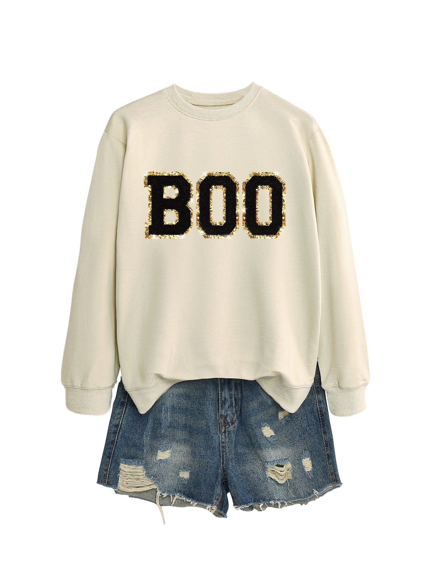 Damen Sweatshirt Glitzer Aufdruck Eveloria