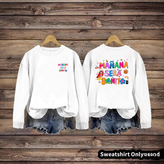 Damen Sweatshirt Verspielter Aufdruck Lässiger Schnitt Grau - Eveloria