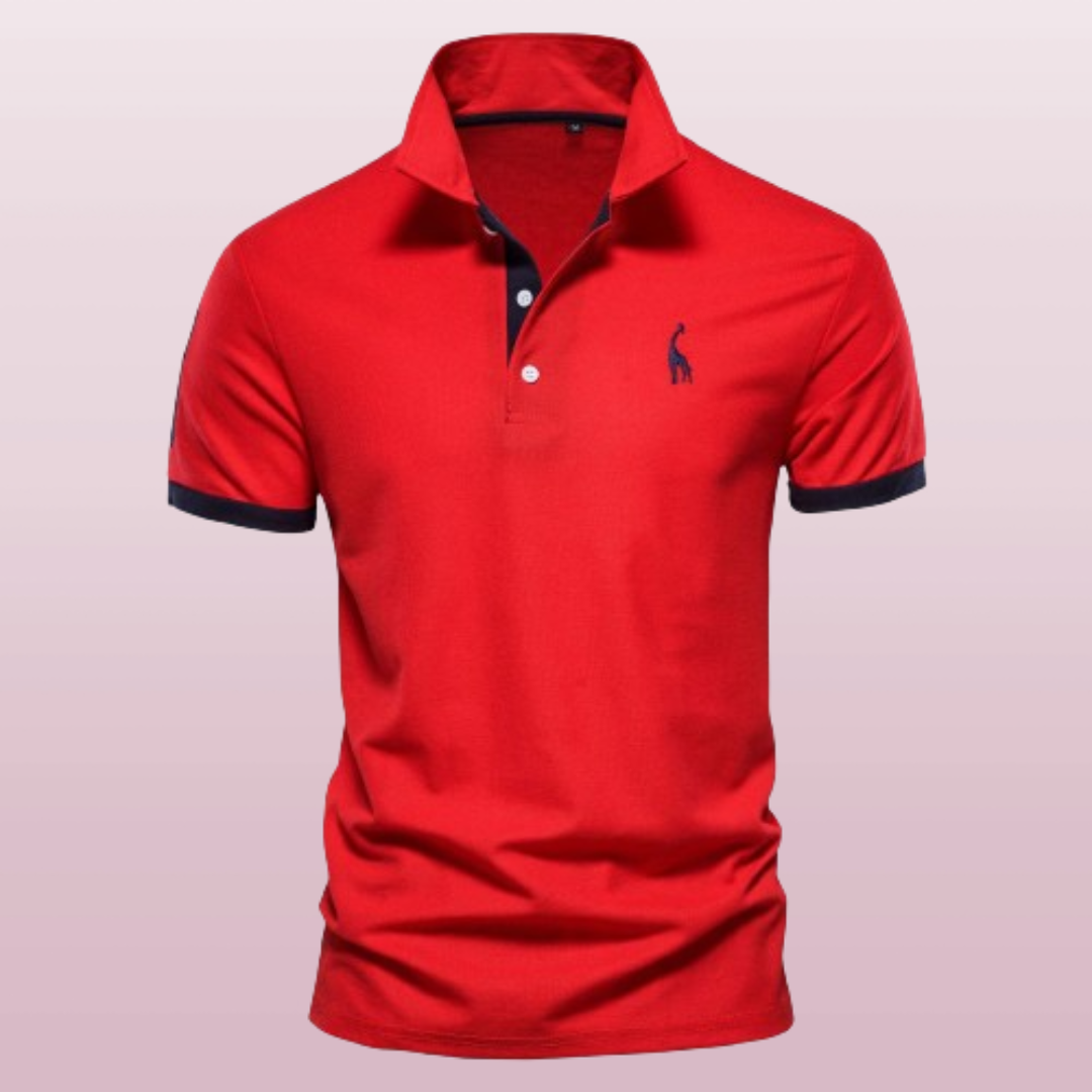 Herren Kurzarm Polo-Shirt Kontrastbesatz