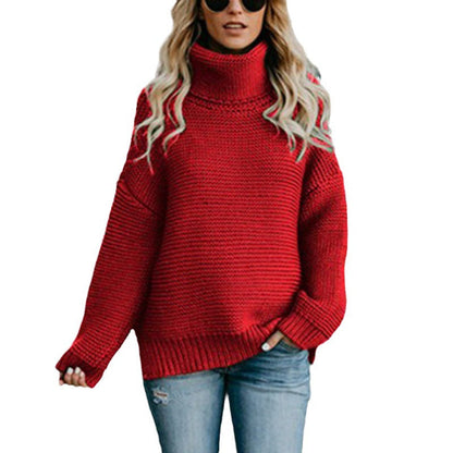 Damen Strickpullover Hochkragen Struktur Beige
