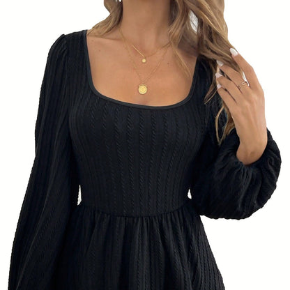 Damen Longsleeve Oberteil Weite Puffärmel Rundhalsausschnitt Eveloria